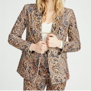 NWT Driftwood Velvet Jacquard Paisley Blazer